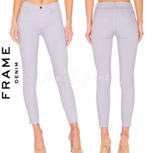 NWOT Frame denim Le High Skinny Raw Edge Jeans Lavender Size 25
